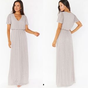 🔥 Sale 🔥 Show Me Your Mumu Flutter Maxi Dress Womens 1X Dove Grey Golden 8